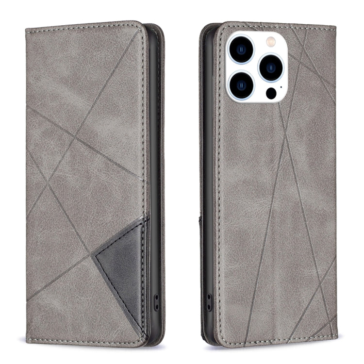 Rhombus Texture Magnetic Leather Phone Case, For iPhone 15 Pro Max, For iPhone 15 Pro, For iPhone 15 Plus, For iPhone 15