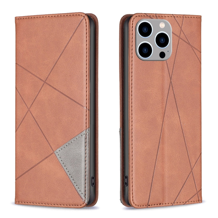 Rhombus Texture Magnetic Leather Phone Case, For iPhone 15 Pro Max, For iPhone 15 Pro, For iPhone 15 Plus, For iPhone 15