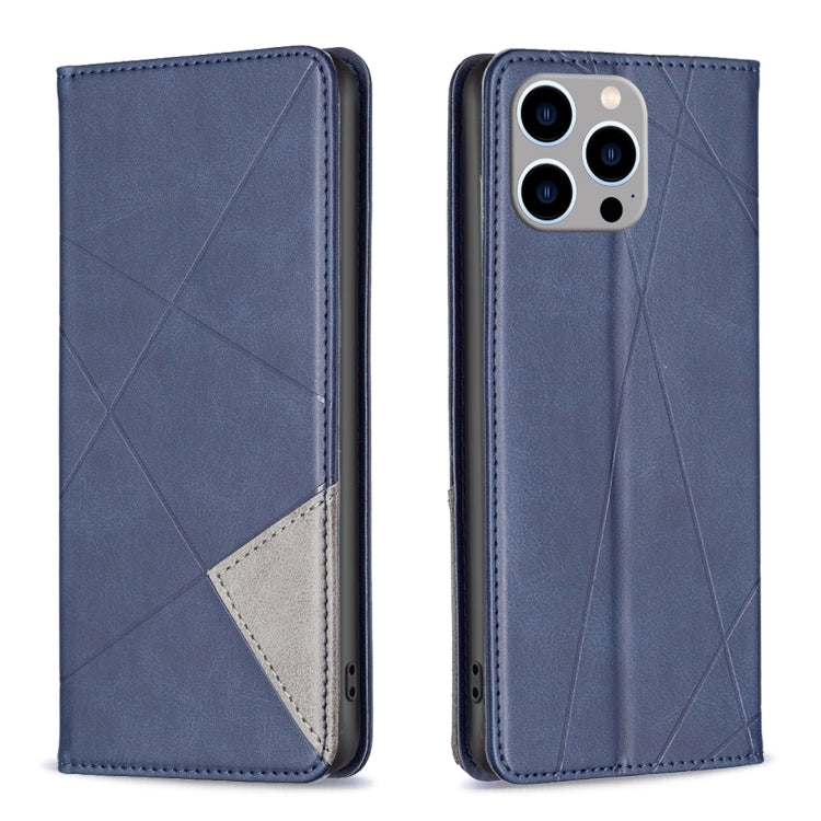 Rhombus Texture Magnetic Leather Phone Case, For iPhone 15 Pro Max, For iPhone 15 Pro, For iPhone 15 Plus, For iPhone 15