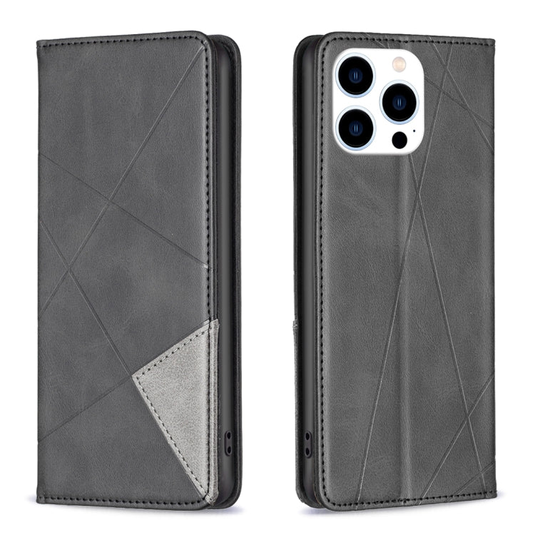 Rhombus Texture Magnetic Leather Phone Case, For iPhone 15 Pro Max, For iPhone 15 Pro, For iPhone 15 Plus, For iPhone 15