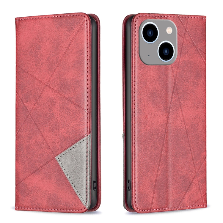 Rhombus Texture Magnetic Leather Phone Case, For iPhone 15 Pro Max, For iPhone 15 Pro, For iPhone 15 Plus, For iPhone 15