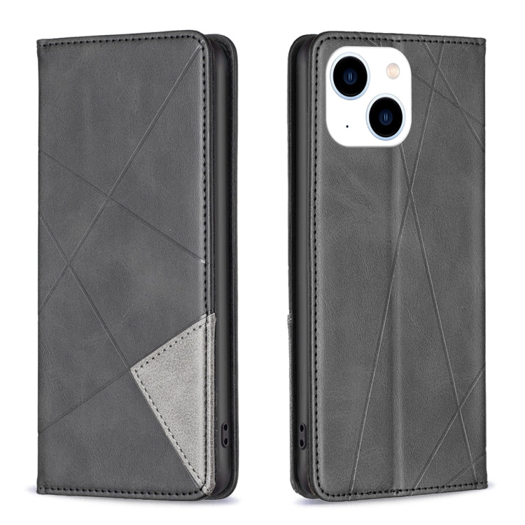 Rhombus Texture Magnetic Leather Phone Case, For iPhone 15 Pro Max, For iPhone 15 Pro, For iPhone 15 Plus, For iPhone 15