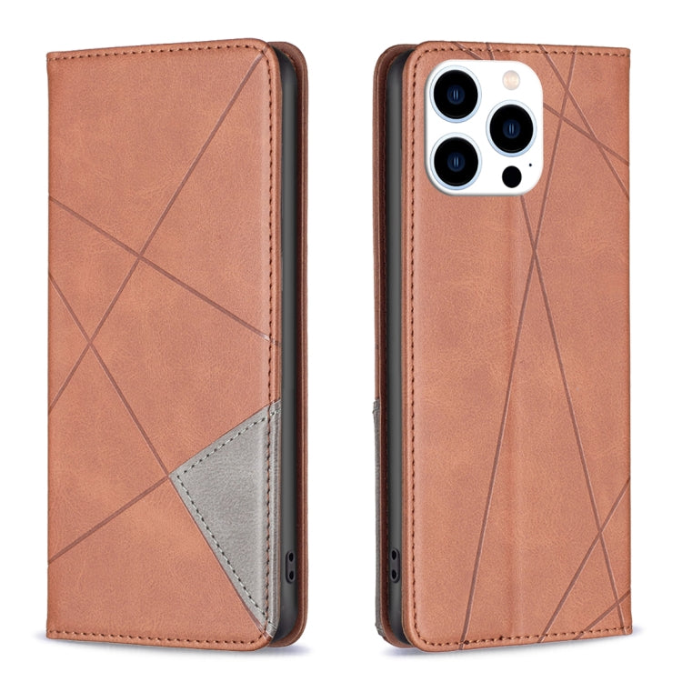 Rhombus Texture Magnetic Leather Phone Case, For iPhone 16 Pro Max, For iPhone 16 Pro, For iPhone 16 Plus, For iPhone 16