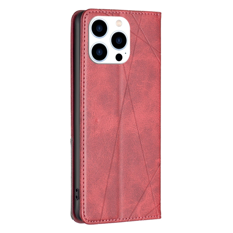 Rhombus Texture Magnetic Leather Phone Case, For iPhone 16 Pro Max, For iPhone 16 Pro, For iPhone 16 Plus, For iPhone 16