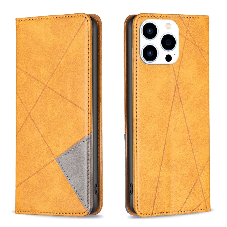 Rhombus Texture Magnetic Leather Phone Case, For iPhone 16 Pro Max, For iPhone 16 Pro, For iPhone 16 Plus, For iPhone 16
