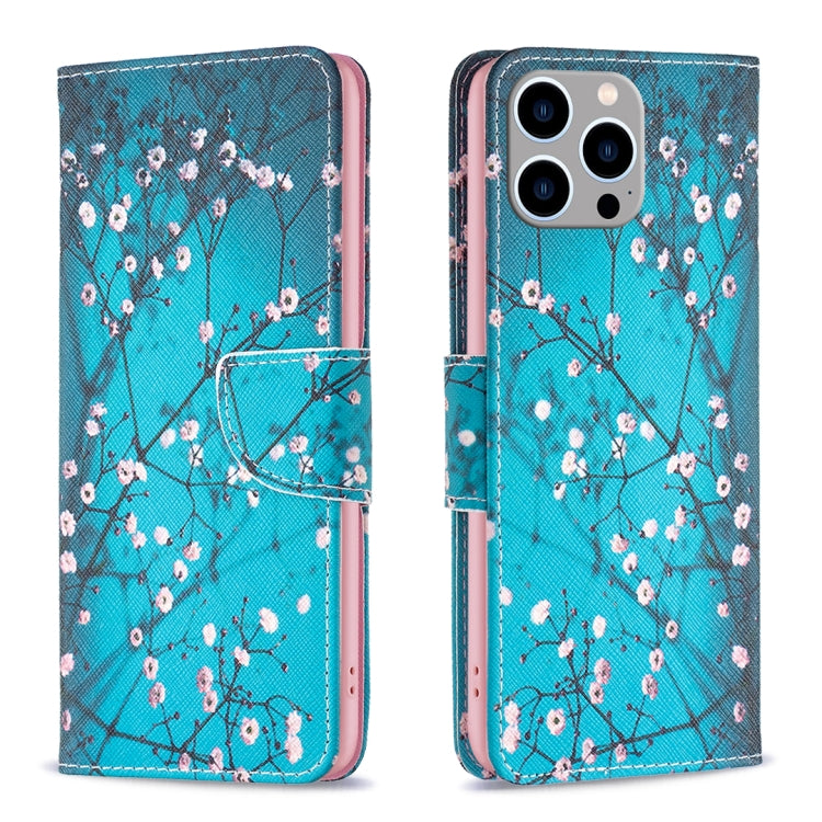 Colored Drawing Pattern Leather Phone Case, For iPhone 16 Plus, For iPhone 16