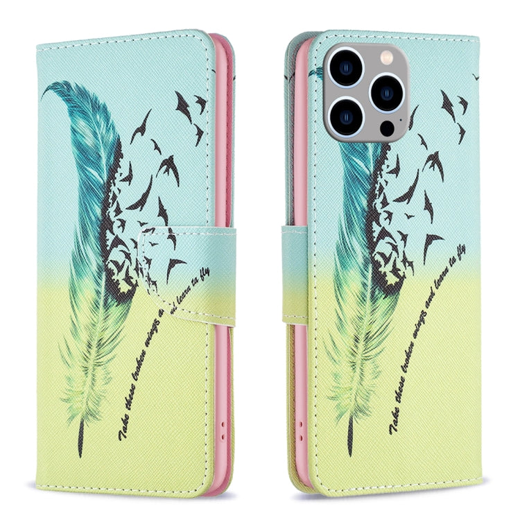 Colored Drawing Pattern Leather Phone Case, For iPhone 16 Plus, For iPhone 16