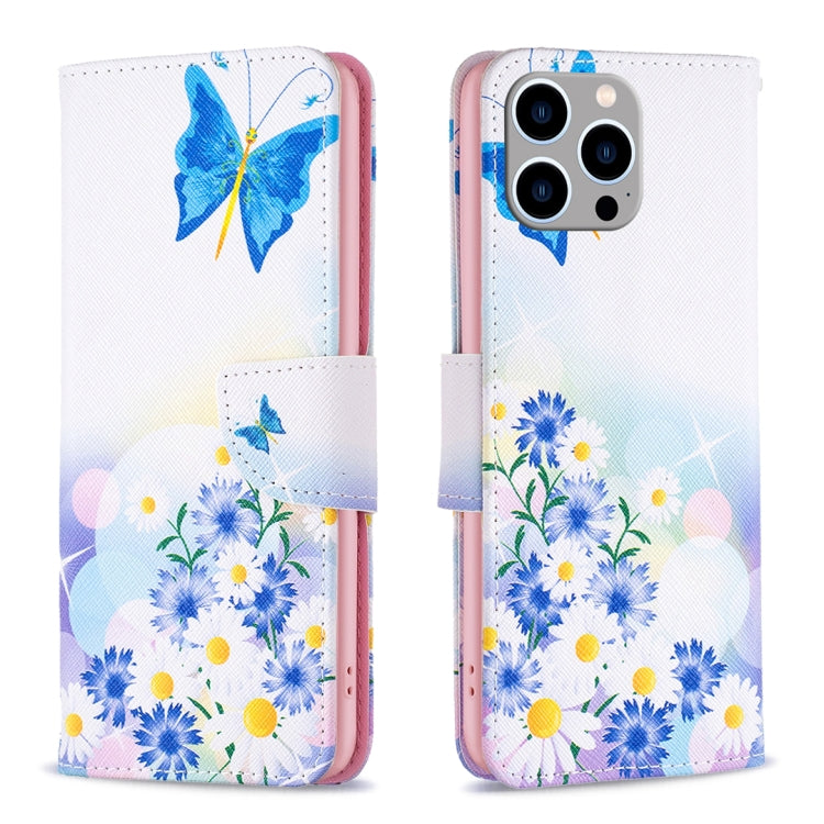 Colored Drawing Pattern Leather Phone Case, For iPhone 16 Plus, For iPhone 16