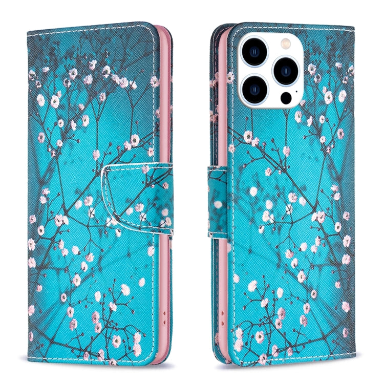 Colored Drawing Pattern Leather Phone Case, For iPhone 16 Plus, For iPhone 16