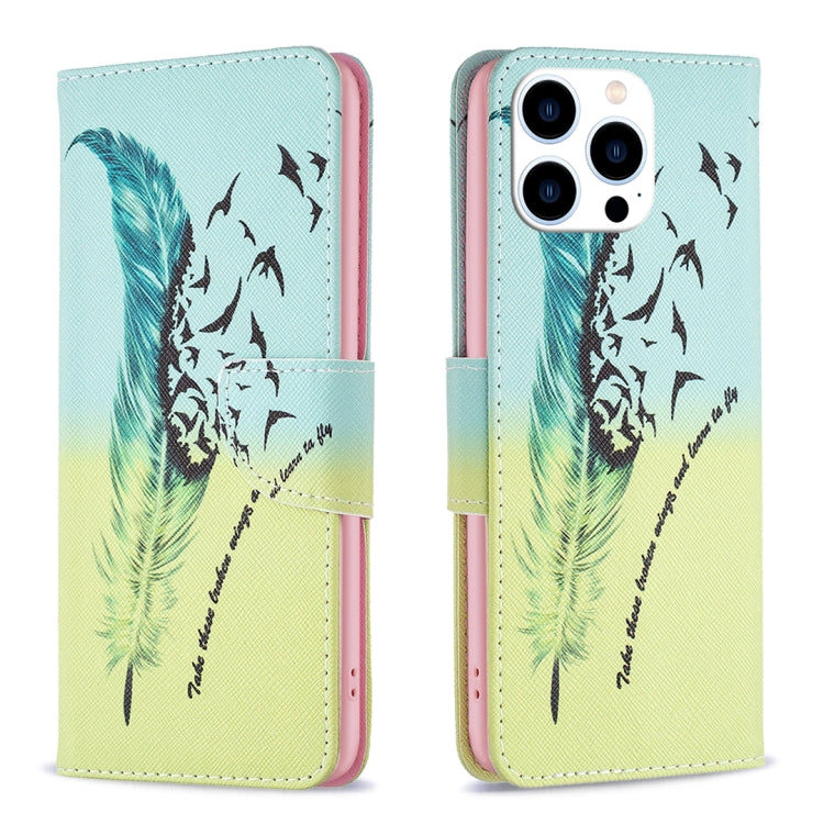 Colored Drawing Pattern Leather Phone Case, For iPhone 16 Plus, For iPhone 16
