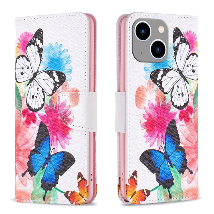 Colored Drawing Pattern Leather Phone Case, For iPhone 15 Pro Max, For iPhone 15 Pro