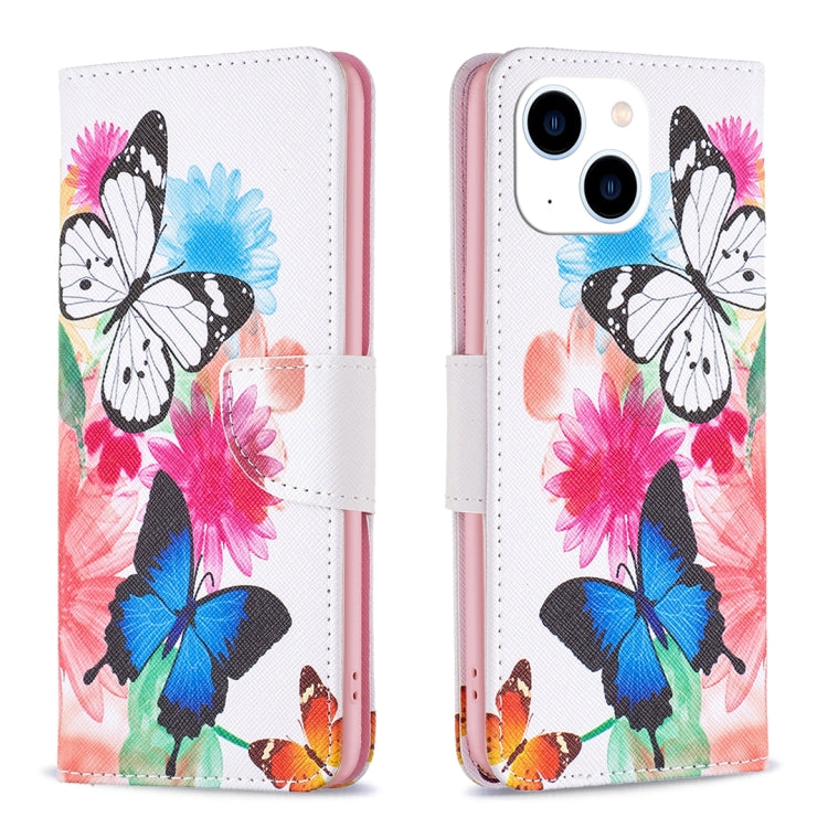 Colored Drawing Pattern Leather Phone Case, For iPhone 15 Pro Max, For iPhone 15 Pro