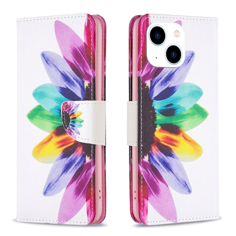Colored Drawing Pattern Leather Phone Case, For iPhone 15 Pro Max, For iPhone 15 Pro