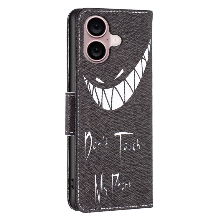 Colored Drawing Pattern Leather Phone Case, For iPhone 16 Plus, For iPhone 16