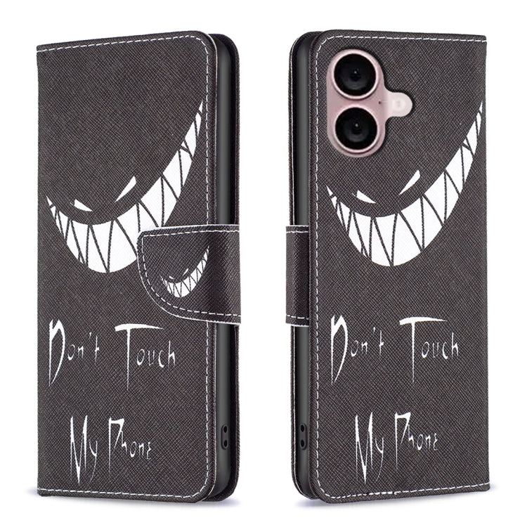 Colored Drawing Pattern Leather Phone Case, For iPhone 16 Pro Max, For iPhone 16 Pro