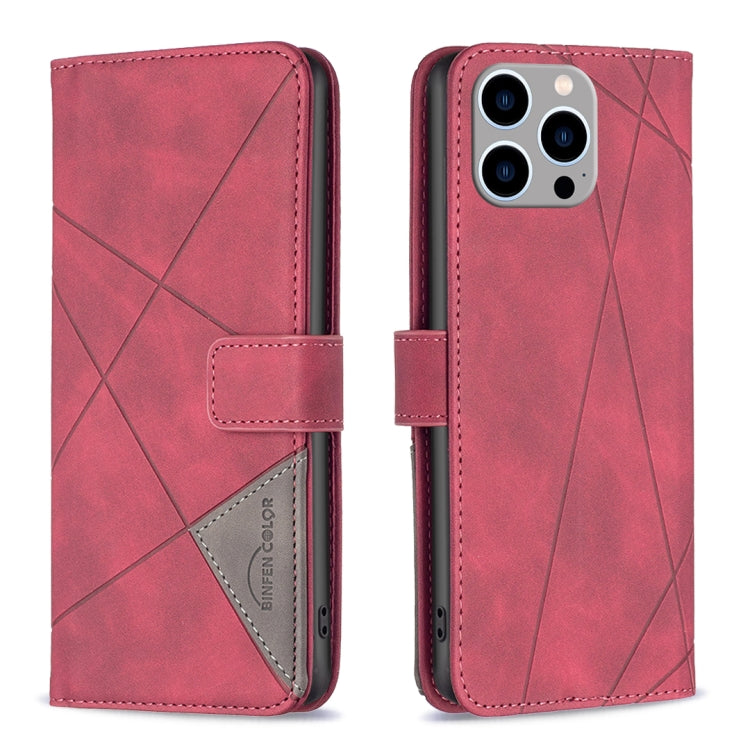 Magnetic Buckle Rhombus Texture Leather Phone Case, For iPhone 15 Pro Max, For iPhone 15 Pro, For iPhone 15 Plus, For iPhone 15