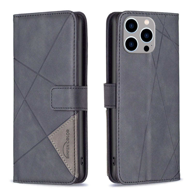 Magnetic Buckle Rhombus Texture Leather Phone Case, For iPhone 15 Pro Max, For iPhone 15 Pro, For iPhone 15 Plus, For iPhone 15
