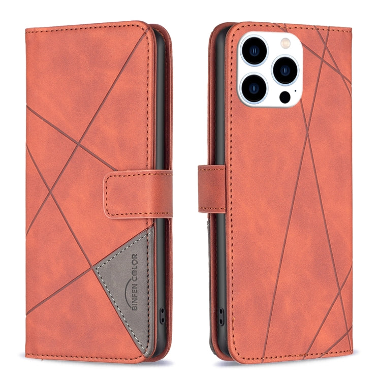 Magnetic Buckle Rhombus Texture Leather Phone Case, For iPhone 15 Pro Max, For iPhone 15 Pro, For iPhone 15 Plus, For iPhone 15