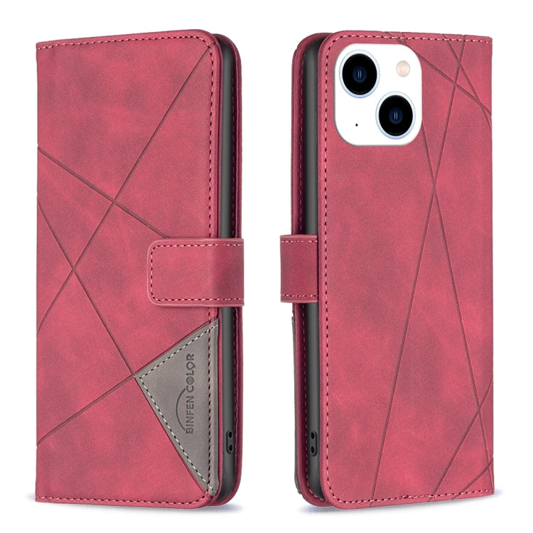 Magnetic Buckle Rhombus Texture Leather Phone Case, For iPhone 15 Pro Max, For iPhone 15 Pro, For iPhone 15 Plus, For iPhone 15