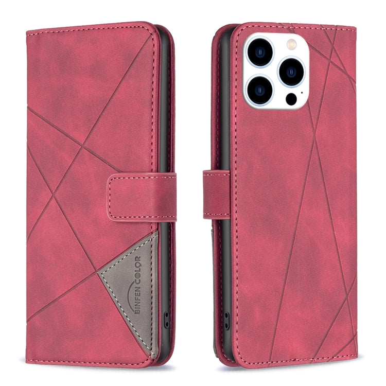 Magnetic Buckle Rhombus Texture Leather Phone Case, For iPhone 16 Pro Max, For iPhone 16 Pro, For iPhone 16 Plus, For iPhone 16