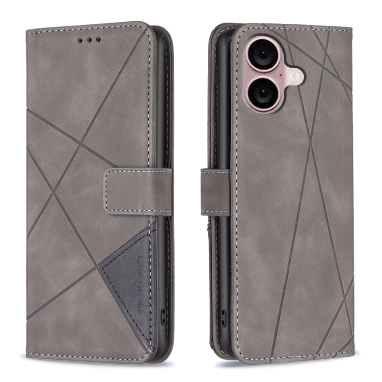 Magnetic Buckle Rhombus Texture Leather Phone Case, For iPhone 16 Pro Max, For iPhone 16 Pro, For iPhone 16 Plus, For iPhone 16