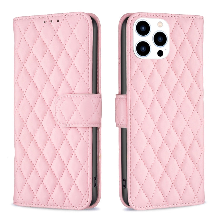 Diamond Lattice Wallet Flip Leather Phone Case, For iPhone 15 Pro Max, For iPhone 15 Pro, For iPhone 15 Plus, For iPhone 15