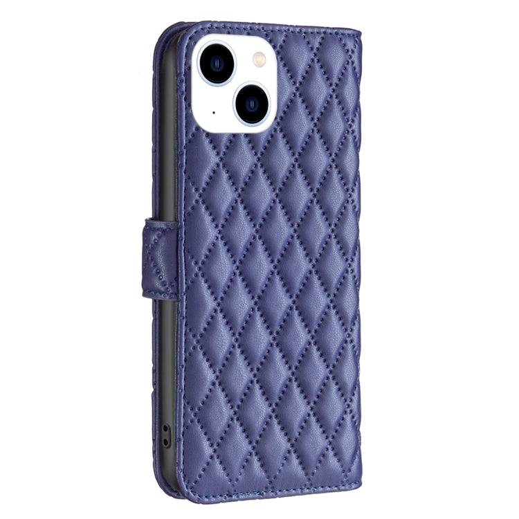 Diamond Lattice Wallet Flip Leather Phone Case, For iPhone 15