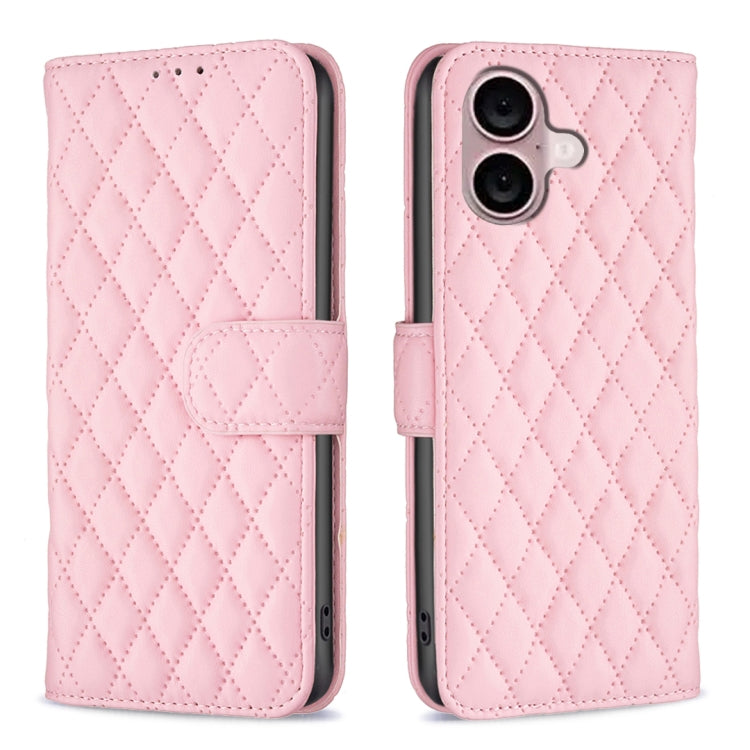 Diamond Lattice Wallet Flip Leather Phone Case, For iPhone 16 Pro Max, For iPhone 16 Pro, For iPhone 16 Plus, For iPhone 16