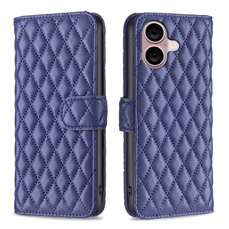 Diamond Lattice Wallet Flip Leather Phone Case, For iPhone 16 Pro Max, For iPhone 16 Pro, For iPhone 16 Plus, For iPhone 16