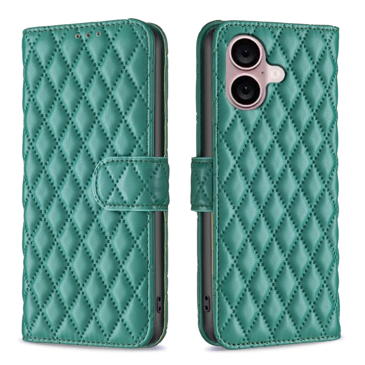 Diamond Lattice Wallet Flip Leather Phone Case, For iPhone 16 Pro Max, For iPhone 16 Pro, For iPhone 16 Plus, For iPhone 16