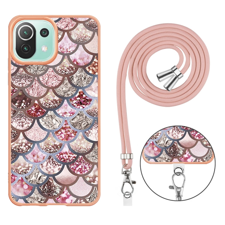 Electroplating IMD TPU Phone Case with Lanyard, For Xiaomi Mi 11 Lite