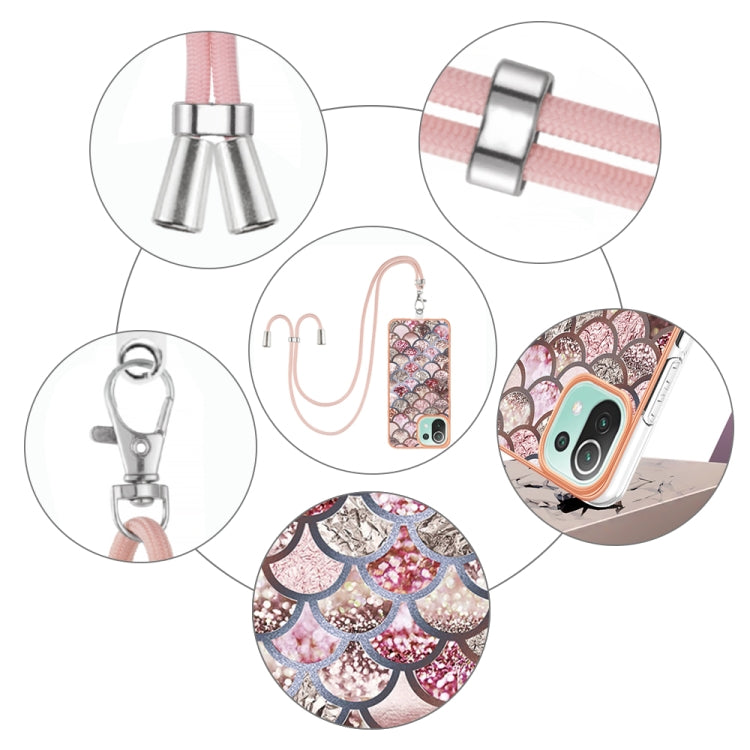 Electroplating IMD TPU Phone Case with Lanyard, For Xiaomi Mi 11 Lite