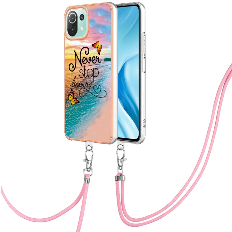 Electroplating IMD TPU Phone Case with Lanyard, For Xiaomi Mi 11 Lite