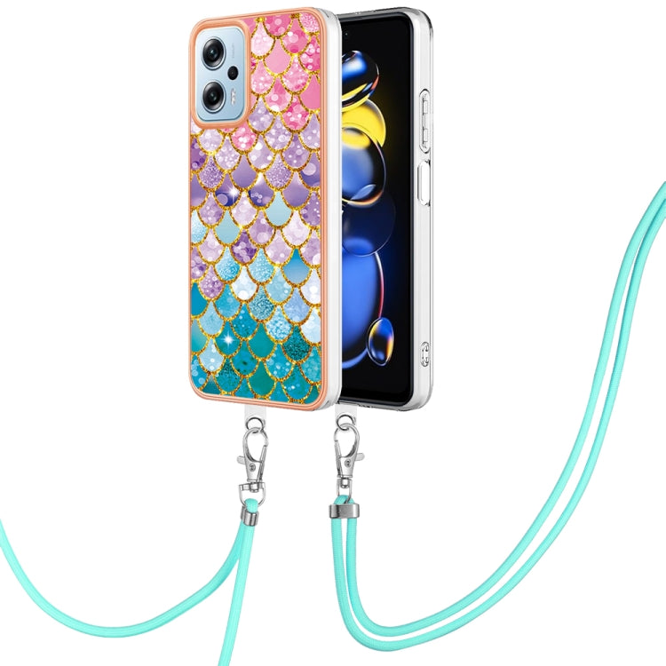 Electroplating IMD TPU Phone Case with Lanyard, For Xiaomi Redmi A1, For Xiaomi Redmi Note 11T Pro/Note 11T Pro+, For Xiaomi Redmi 10C, For Xiaomi Poco X4 Pro 5G