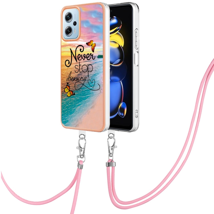 Electroplating IMD TPU Phone Case with Lanyard, For Xiaomi Redmi A1, For Xiaomi Redmi Note 11T Pro/Note 11T Pro+, For Xiaomi Redmi 10C, For Xiaomi Poco X4 Pro 5G