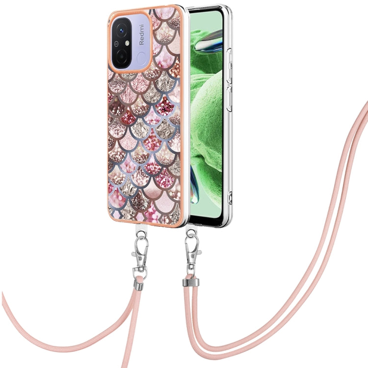Electroplating IMD TPU Phone Case with Lanyard, For Xiaomi Redmi Note 12 Pro 5G Global, For Xiaomi Redmi Note 12 5G Global, For Xiaomi Redmi 12C/11A 4G Global, For Xiaomi 13 Lite 5G