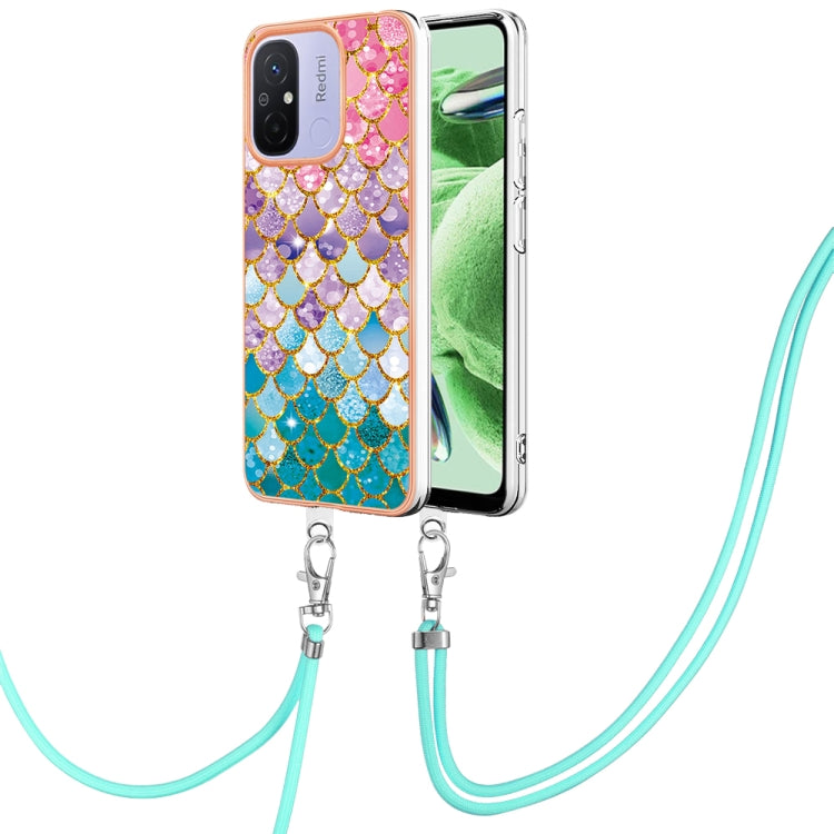 Electroplating IMD TPU Phone Case with Lanyard, For Xiaomi Redmi Note 12 Pro 5G Global, For Xiaomi Redmi Note 12 5G Global, For Xiaomi Redmi 12C/11A 4G Global, For Xiaomi 13 Lite 5G