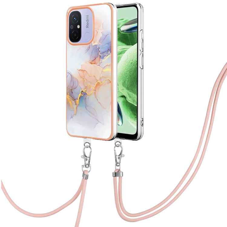 Electroplating IMD TPU Phone Case with Lanyard, For Xiaomi Redmi Note 12 Pro 5G Global, For Xiaomi Redmi Note 12 5G Global, For Xiaomi Redmi 12C/11A 4G Global, For Xiaomi 13 Lite 5G