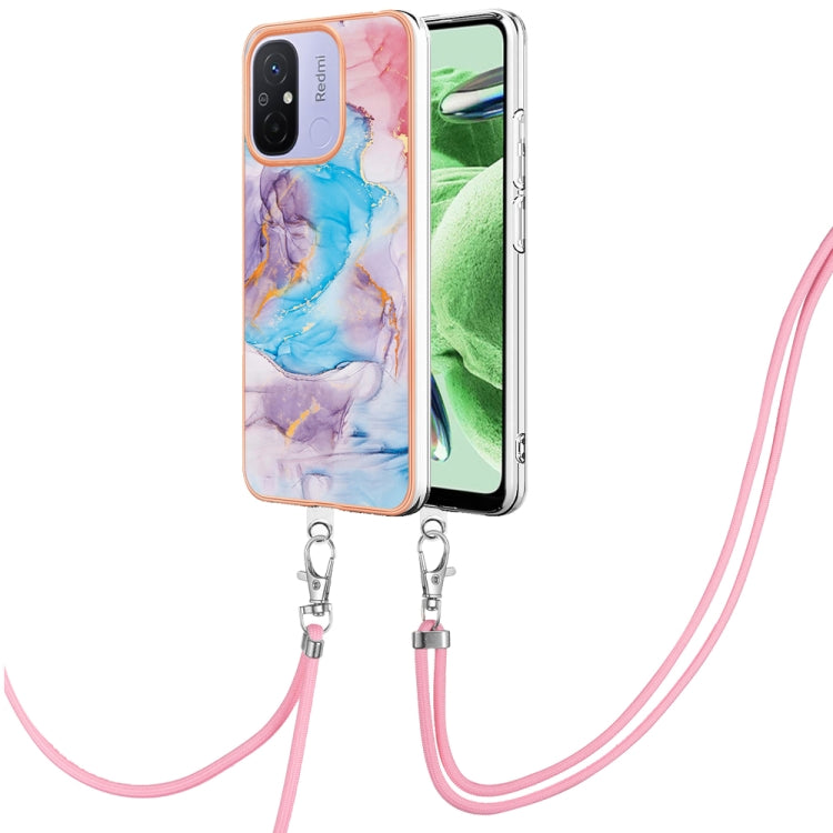 Electroplating IMD TPU Phone Case with Lanyard, For Xiaomi Redmi Note 12 Pro 5G Global, For Xiaomi Redmi Note 12 5G Global, For Xiaomi Redmi 12C/11A 4G Global, For Xiaomi 13 Lite 5G