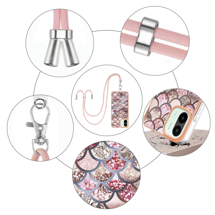 Electroplating IMD TPU Phone Case with Lanyard, For Xiaomi Redmi A1, For Xiaomi Redmi Note 11T Pro/Note 11T Pro+, For Xiaomi Redmi 10C, For Xiaomi Poco X4 Pro 5G