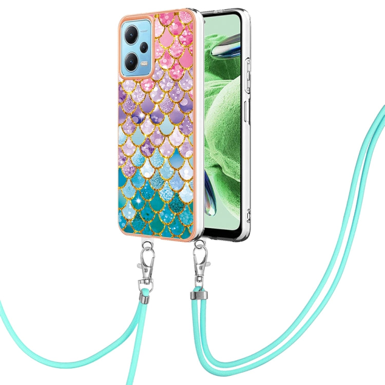 Electroplating IMD TPU Phone Case with Lanyard, For Xiaomi Redmi Note 12 Pro 5G Global, For Xiaomi Redmi Note 12 5G Global, For Xiaomi Redmi 12C/11A 4G Global, For Xiaomi 13 Lite 5G