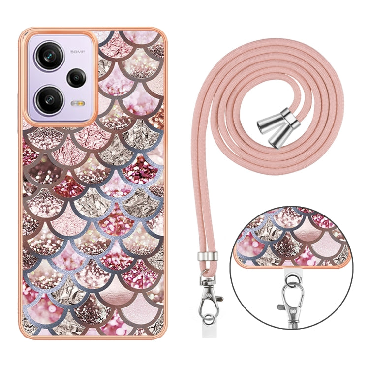 Electroplating IMD TPU Phone Case with Lanyard, For Xiaomi Redmi Note 12 Pro 5G Global, For Xiaomi Redmi Note 12 5G Global, For Xiaomi Redmi 12C/11A 4G Global, For Xiaomi 13 Lite 5G
