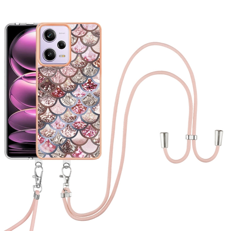 Electroplating IMD TPU Phone Case with Lanyard, For Xiaomi Redmi Note 12 Pro 5G Global, For Xiaomi Redmi Note 12 5G Global, For Xiaomi Redmi 12C/11A 4G Global, For Xiaomi 13 Lite 5G
