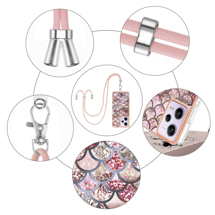 Electroplating IMD TPU Phone Case with Lanyard, For Xiaomi Redmi Note 12 Pro 5G Global, For Xiaomi Redmi Note 12 5G Global, For Xiaomi Redmi 12C/11A 4G Global, For Xiaomi 13 Lite 5G