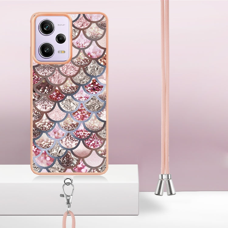 Electroplating IMD TPU Phone Case with Lanyard, For Xiaomi Redmi Note 12 Pro 5G Global, For Xiaomi Redmi Note 12 5G Global, For Xiaomi Redmi 12C/11A 4G Global, For Xiaomi 13 Lite 5G