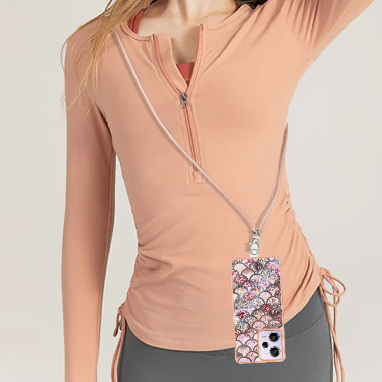 Electroplating IMD TPU Phone Case with Lanyard, For Xiaomi Redmi Note 12 Pro 5G Global, For Xiaomi Redmi Note 12 5G Global, For Xiaomi Redmi 12C/11A 4G Global, For Xiaomi 13 Lite 5G