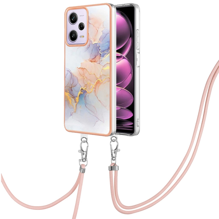 Electroplating IMD TPU Phone Case with Lanyard, For Xiaomi Redmi Note 12 Pro 5G Global, For Xiaomi Redmi Note 12 5G Global, For Xiaomi Redmi 12C/11A 4G Global, For Xiaomi 13 Lite 5G