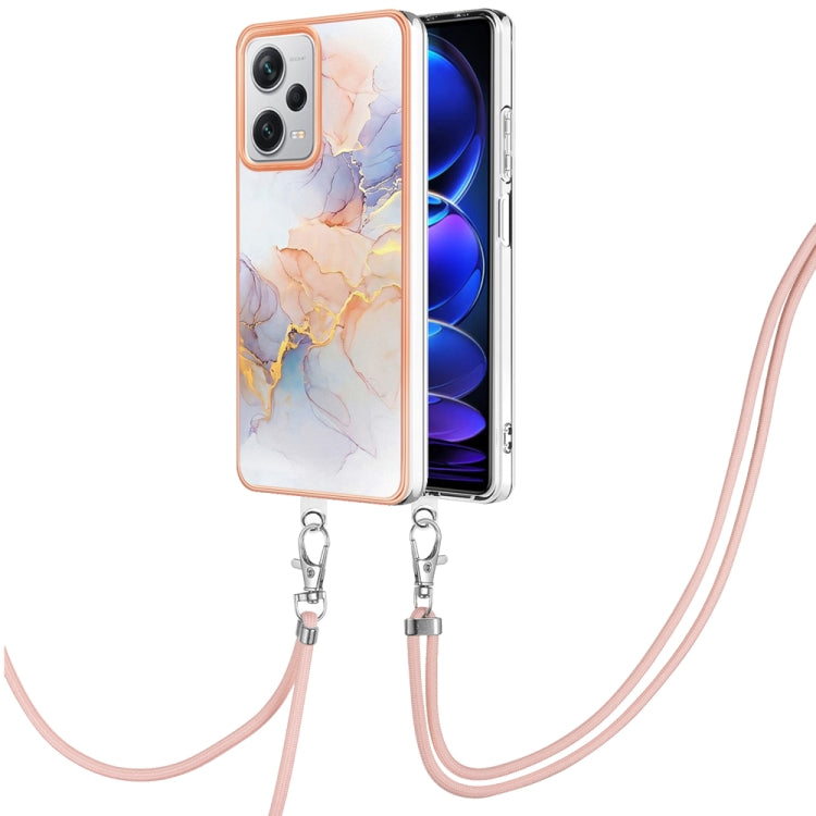 Electroplating IMD TPU Phone Case with Lanyard, For Xiaomi Poco F5 Pro 5G / Redmi K60, For Xiaomi Redmi Note 12S 4G, For Xiaomi Redmi Note 12 4G Global, For Xiaomi Redmi Note 12 Pro+ Global