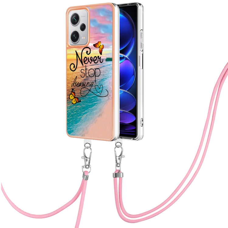 Electroplating IMD TPU Phone Case with Lanyard, For Xiaomi Poco F5 Pro 5G / Redmi K60, For Xiaomi Redmi Note 12S 4G, For Xiaomi Redmi Note 12 4G Global, For Xiaomi Redmi Note 12 Pro+ Global