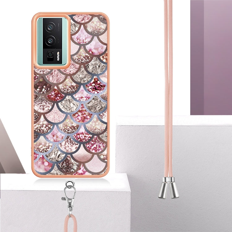 Electroplating IMD TPU Phone Case with Lanyard, For Xiaomi Poco F5 Pro 5G / Redmi K60, For Xiaomi Redmi Note 12S 4G, For Xiaomi Redmi Note 12 4G Global, For Xiaomi Redmi Note 12 Pro+ Global